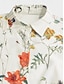 preiswerte Blusen und Hemden für Damen-Damen Hemd Bluse Blumen Taste Bedruckt Casual Festtage Modisch Strassenmode Langarm Hemdkragen Weiß Frühling &amp; Herbst