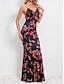 cheap Print Dresses-Women&#039;s Casual Dress Slip Dress Floral Print Turtleneck Long Dress Maxi Dress Sexy Vacation Sleeveless Summer