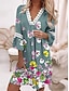 baratos Vestidos Estampados-Mulheres Vestido casual Floral Xadrez Renda Patchwork Decote V Minivestido Férias Verão