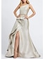 cheap Prom Dresses-Mermaid / Trumpet Prom Dresses Elegant Dress Formal Prom Floor Length Sleeveless One Shoulder Sequined with Ruffles 2024