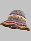 baratos Chapéus de Palha-Chapéu de palha dobrável listrado para mulheres, perfeito para o verão, viagens ao ar livre, férias, chapéu de sol respirável