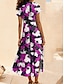cheap Print Dresses-Women&#039;s Casual Dress Floral Split V Neck Maxi Dress Bohemia Vacation Short Sleeve Summer