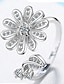 abordables Bracelets et bracelets rigides-1 pc Bague / Anneaux For Femme Zircon cubique Blanc Mariage du quotidien Alliage Classique Fleur