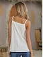 رخيصةأون ملابس علوية أساسية للنساء-نسائي كنزة قميص قصير أسود أبيض أصفر 平织 بدون كم فضفاض مناسب للعطلات أساسي كاجوال V رقبة كتان M