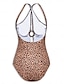 abordables maillots de bain de créateurs-maillot de bain bikini triangle à anneaux léopard et fleurs