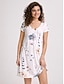 abordables Robes à motifs-Femme Floral Imprimer Col V Mini robe du quotidien Rendez-vous Manche Courte Eté Printemps