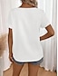 رخيصةأون بلوزات وقمصان للنساء-نسائي سترة أبيض كم قصير رقبة عالية مدورة الصيف
