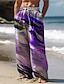 preiswerte Bedruckte Hosen-Herren Hawaiianisch Schrittweise Hosen Hose 3D-Druck Hose mit geradem Bein Mittlere Taillenlinie Elastischer Kordelzug in der Taille Outdoor Strasse Festtage Sommer Frühling Herbst entspannte Passform