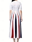 Χαμηλού Κόστους Print Φορέματα-Γυναικεία Ταινία Πλισέ Στρογγυλή Ψηλή Λαιμόκοψη Μακρύ Φόρεμα Μάξι Φόρεμα Κομψό Στυλάτο Πάρτι Ημερομηνία Κοντομάνικο Καλοκαίρι