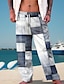 cheap Printed Pants-Men&#039;s Hawaiian Plaid / Check Pants Trousers Outdoor Holiday Vacation Relaxed Fit Micro-elastic