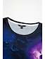 olcso Női pólók-Női Póló Grafika Galaxis Napi Hétvége Nyomtatott Bíbor Rövid ujjú Alap Kerek
