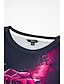 cheap Women&#039;s T-shirts-Women&#039;s Valentine Rose T Shirt Fashion Floral Print Long Sleeve Regular Tops Round Neck Holiday Weekend Pink Blue Spring &amp;  Fall