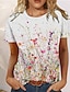 お買い得  レディースＴシャツ-女性用 Tシャツ フラワー カジュアル 祝日 プリント ホワイト 半袖 ファッション ラウンドネック 夏