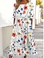 preiswerte Bedruckte Kleider-Damen Casual kleid Blumen Farbblock Bedruckt Rundhalsausschnitt Midikleid Urlaub Kurzarm Sommer
