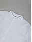 preiswerte Baumwoll-Leinenhemd-Herren Hemd leinenhemd Knopfhemd Sommerhemd Strandhemd Schwarz Weiß Blau Kurzarm Glatt Stehkragen Sommer Casual Täglich Bekleidung