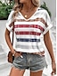 preiswerte T-Shirts für Damen-Damen Sommertops Casual Täglich Rote Kurzarm Modisch V Ausschnitt Sommer