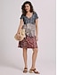 halpa Kuvioidut mekot-Naisten Kukka Paisley-kuvio Painettu V kaula-aukko Mini mekko Päivittäin Deitti Lyhythihainen Kesä Kevät