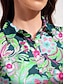 abordables Collection de créateurs-Femme T-shirt POLO vêtements de golf Vert foncé Protection Solaire Poids Léger T-shirt Top Floral Vêtements de golf pour femmes, tenues, vêtements