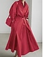 Χαμηλού Κόστους Print Φορέματα-Γυναικεία Στάμπα Λαιμόκοψη V Φουσκωτό μακρύ Μακρύ Φόρεμα Μάξι Φόρεμα Κομψό Σέξι Ημερομηνία Μακρυμάνικο Καλοκαίρι Άνοιξη