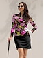 cheap Designer Collection-Women&#039;s Golf Polo Shirt Dark Pink Long Sleeve Sun Protection Top Flamingo Fall Winter Ladies Golf Attire Clothes Outfits Wear Apparel