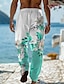 abordables Pantalons décontractés imprimés pour hommes-Homme Mode Décontractées Floral 3D effet Taille médiale Casual Standard