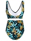 abordables trajes de baño de diseñador-traje de baño bikini fruncido con estampado floral
