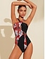 billige designer badetøj-blomstret leopard kontrast bikini badedragt