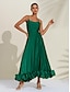 cheap Party Dress-Women&#039;s Luxe Satin Special Occasion Dress 3D Ruffle Cami Maxi Wedding Guest Dress