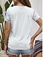 baratos T-Shirts de mulher-Mulheres Camiseta Floral Imprimir Casual Feriado Moda Manga Curta Gola Redonda Branco Verão