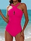 preiswerte Einteilige Badeanzüge-Damen Normal Badeanzug Ein Stück Bademode Glatt Sport Strandbekleidung Badeanzüge