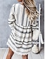 preiswerte Bedruckte Kleider-Damen Casual kleid Farbblock Spitze Patchwork V Ausschnitt Minikleid Böhmen Urlaub Sommer