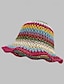 baratos Chapéus de Palha-Chapéu de palha dobrável listrado para mulheres, perfeito para o verão, viagens ao ar livre, férias, chapéu de sol respirável