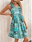 cheap Print Dresses-Women&#039;s Casual Dress Tank Dress Floral Color Block Print U Neck Mini Dress Vacation Sleeveless Summer