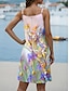 Χαμηλού Κόστους Print Φορέματα-Γυναικεία Σλιπ Φόρεμα Φλοράλ Στάμπα Τιράντες Μίνι φόρεμα Αμάνικο Καλοκαίρι