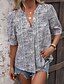 preiswerte Blusen und Hemden für Damen-Damen Hemd Bluse Graphic Bedruckt Casual Modisch Kurzarm V Ausschnitt Weiß Sommer