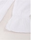 abordables robes unies-robe blanche Robe casual Robe d’été Femme Mini robe Ouvert Vacances Plage Vêtement de rue basique Col V manche longue Ample Blanche Taille unique