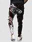 billige sweatpants med print til mænd-dragevogter x lu | mænds drage mytiske væsen mørk stil streetwear sweatpants