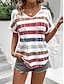 billiga T-shirts för damer-Dam Summer Tops Ledigt Dagligen Rubinrött Kortärmad Mode V-hals Sommar