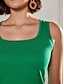 abordables Tops básicos de mujer-Mujer Camiseta sin mangas Chaleco 100% Algodón Plano Casual Básico Clásico Sin Mangas Escote Cuadrado Blanco Verano