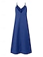 voordelige ontwerp katoenen en linnen jurken-Dames Casual jurk Lange jurk maxi-jurk Blote rug Vakantie Streetwear Maxi Bandje Mouwloos Zwart blauw Leger Groen Kleur