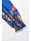 abordables robe décontractée imprimée-robe boho à manches bouffantes en mousseline de soie à fleurs tropicales
