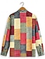 cheap Men&#039;s Casual Shirts-Men&#039;s Shirt Casual Shirt Plaid / Check Graphic Prints Geometry Stand Collar Yellow Outdoor Street Long Sleeve Print Clothing Apparel Fashion Streetwear Designer Casual