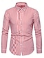 cheap Shirts-Men&#039;s Dress Shirt Regular Fit Long Sleeve Lapel Striped Cotton Blend Black Red Blue 2023