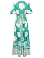 abordables robe décontractée imprimée-robe longue en satin à pois et ceinture géométrique