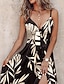 cheap Print Dresses-Women&#039;s Print V Neck Maxi Dress Sleeveless Summer