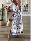 cheap Print Dresses-Women&#039;s Casual Dress Sundress Floral Print Split Thigh V Neck Long Dress Maxi Dress Casual Daily Date Short Sleeve Summer