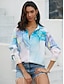 cheap Women&#039;s Blouses &amp; Shirts-Women&#039;s Shirt Blouse Graphic Abstract Button Print Casual Elegant Fashion Daily Long Sleeve Shirt Collar Pink Fall &amp; Winter