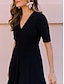 cheap Print Dresses-Women&#039;s Pleated V Neck Mini Dress Party Summer