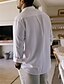 cheap Men&#039;s Linen Shirts-Men&#039;s Shirt Band Collar Shirt Summer Shirt Beach Wear Button Up Shirt White Long Sleeve Plain Band Collar Spring &amp; Summer Casual Daily Clothing Apparel