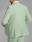 billige Jakkesæt-seersucker grøn pink herre bryllupsshorts vest bryllupsfest jakkesæt stribet 2-delt mode casual skræddersyet pasform enkeltradet to-knapper 2024